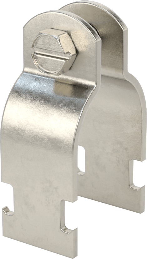 Strut Montajlı Metal Yönlendirme Kelepçesi, 304 Paslanmaz Çelik, 1-11/16" ID, 7/64" Kalınlık