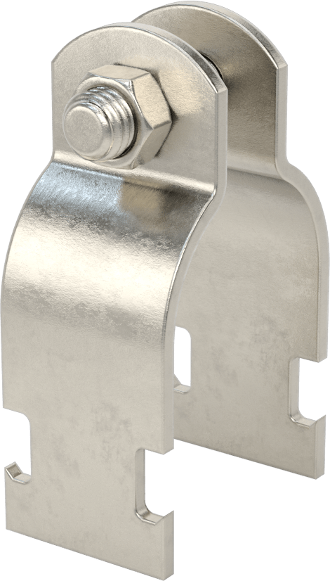 Strut Montajlı Metal Yönlendirme Kelepçesi, 304 Paslanmaz Çelik, 1-11/16" ID, 7/64" Kalınlık
