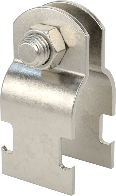 Strut Montajlı Metal Yönlendirme Kelepçesi, 304 Paslanmaz Çelik, 1" ID, 400 lbs. Kapasite