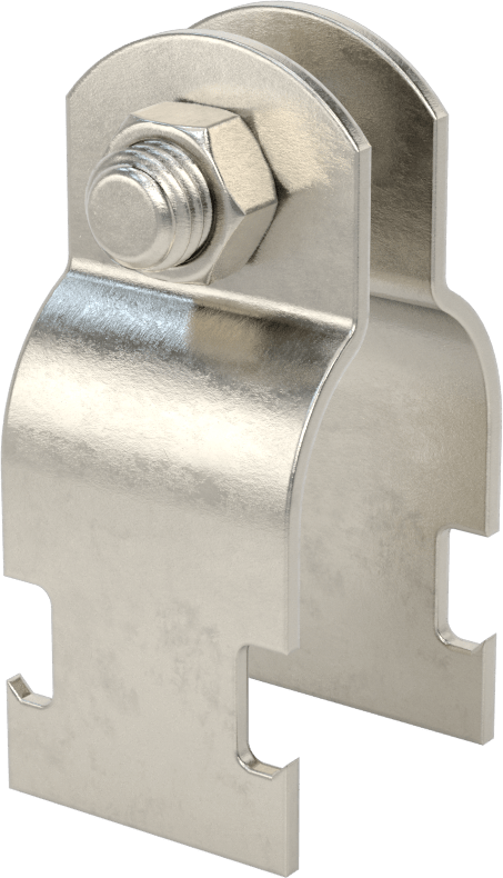 Strut Montajlı Metal Yönlendirme Kelepçesi, 304 Paslanmaz Çelik, 1-1/4" ID, 5/64" Kalınlık