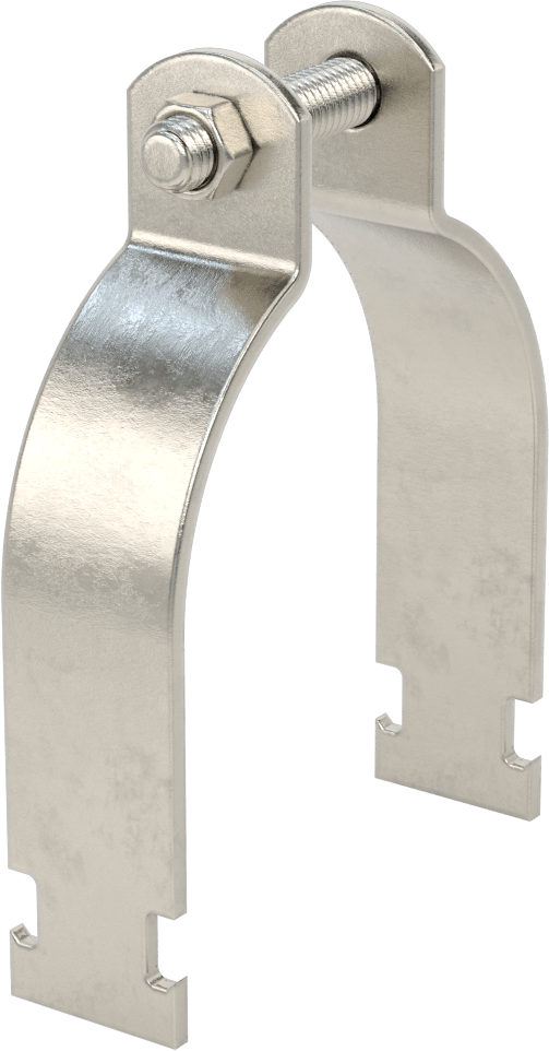 Strut Montajlı Metal Yönlendirme Kelepçesi, 304 Paslanmaz Çelik, 3-7/8" ID, 4-3/16" Uzunluk