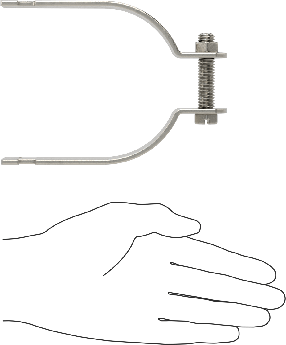 Strut Montajlı Metal Yönlendirme Kelepçesi, 304 Paslanmaz Çelik, 3-7/8" ID, 4-3/16" Uzunluk