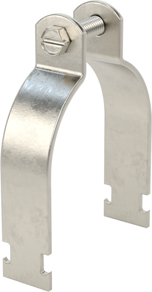 Strut Montajlı Metal Yönlendirme Kelepçesi, 304 Paslanmaz Çelik, 3-7/8" ID, 4-3/16" Uzunluk