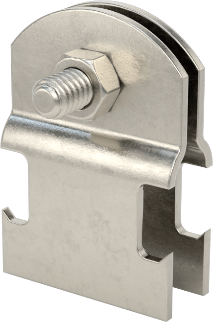Strut Montajlı Metal Yönlendirme Kelepçesi, 304 Paslanmaz Çelik, 3/8" ID, 1/16" Kalınlık