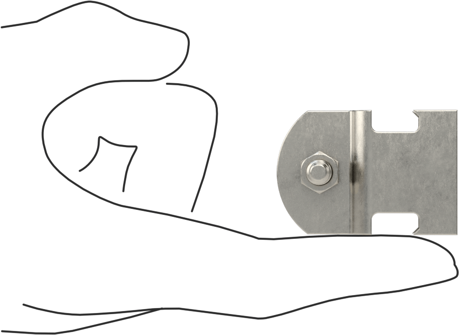 Strut Montajlı Metal Yönlendirme Kelepçesi, 304 Paslanmaz Çelik, 3/8" ID, 1/16" Kalınlık