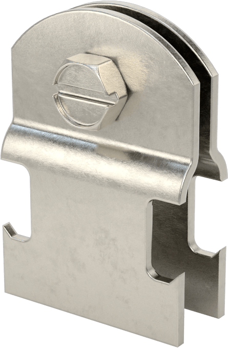 Strut Montajlı Metal Yönlendirme Kelepçesi, 304 Paslanmaz Çelik, 3/8" ID, 1/16" Kalınlık