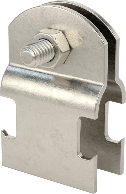 Strut Montajlı Metal Yönlendirme Kelepçesi, 304 Paslanmaz Çelik, 1/2" ID, 1-15/16" Yükseklik