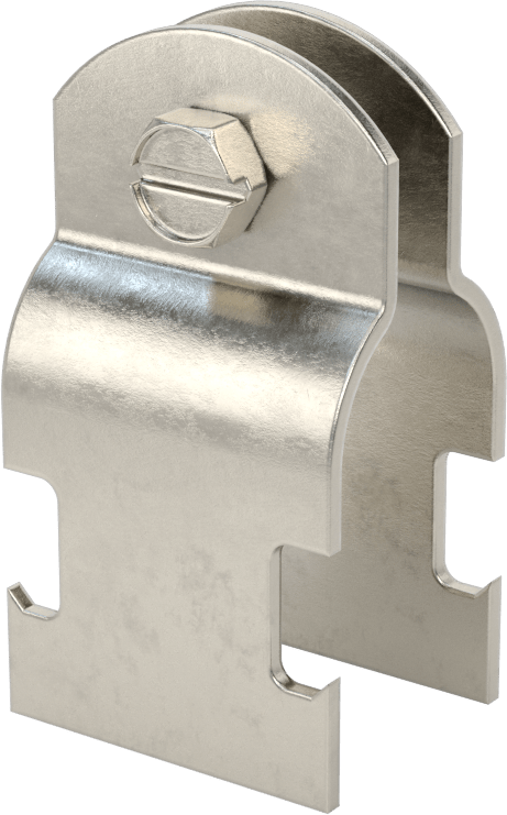 Strut Montajlı Metal Yönlendirme Kelepçesi, 316 Paslanmaz Çelik, 7/8" ID, 1/16" Kalınlık
