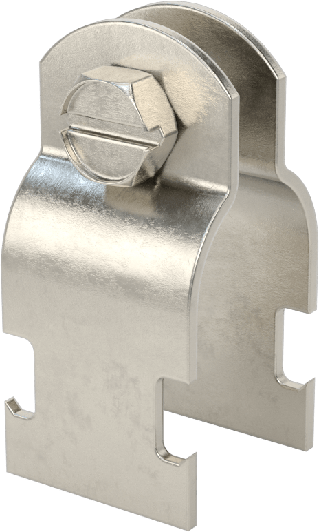 Strut Montajlı Metal Yönlendirme Kelepçesi, 316 Paslanmaz Çelik, 1-1/8" ID, 5/64" Kalınlık