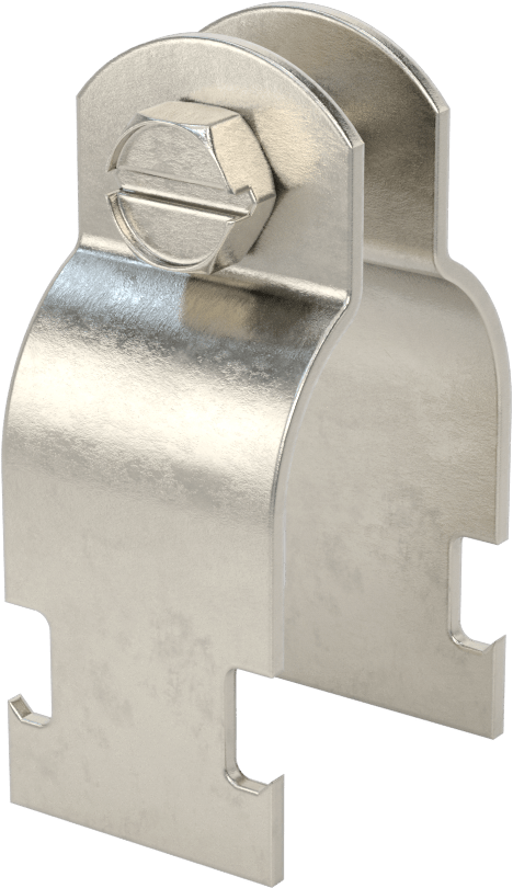 Strut Montajlı Metal Yönlendirme Kelepçesi, 316 Paslanmaz Çelik, 1-1/2" ID, 5/64" Kalınlık