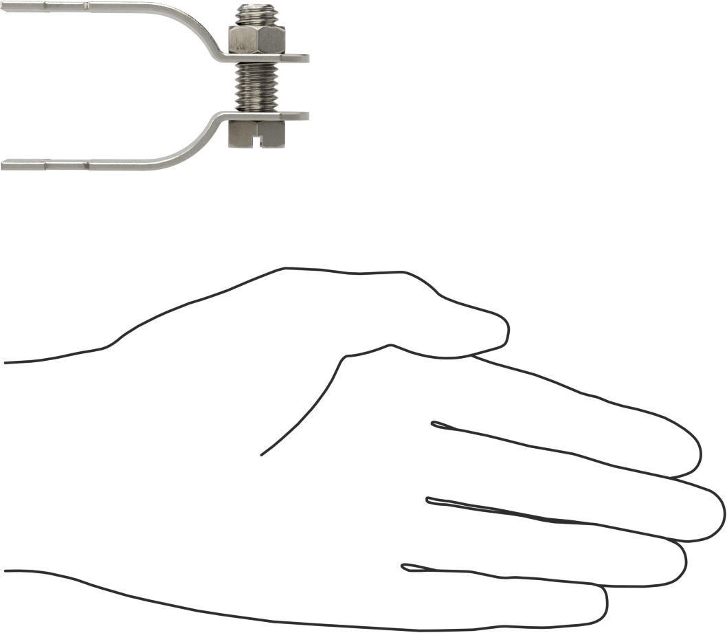 Strut Montajlı Metal Yönlendirme Kelepçesi, 316 Paslanmaz Çelik, 1-1/2" ID, 5/64" Kalınlık