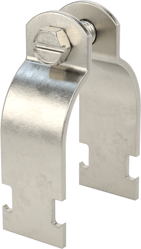 Strut Montajlı Metal Yönlendirme Kelepçesi, 316 Paslanmaz Çelik, 2-3/16" ID, 7/64" Kalınlık