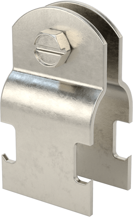 Strut Montajlı Metal Yönlendirme Kelepçesi, 316 Paslanmaz Çelik, 3/4" ID, 1/16" Kalınlık