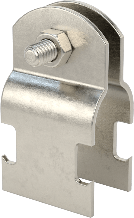 Strut Montajlı Metal Yönlendirme Kelepçesi, 316 Paslanmaz Çelik, 3/4" ID, 1/16" Kalınlık