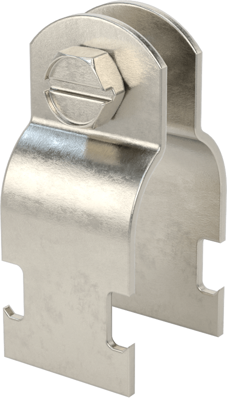 Strut Montajlı Metal Yönlendirme Kelepçesi, 316 Paslanmaz Çelik, 1-1/4" ID, 5/64" Kalınlık