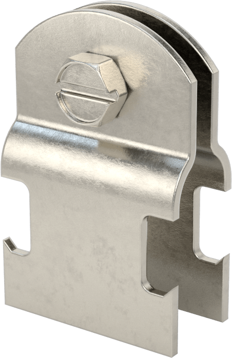 Strut Montajlı Metal Yönlendirme Kelepçesi, 316 Paslanmaz Çelik, 1/2" ID, 1/16" Kalınlık