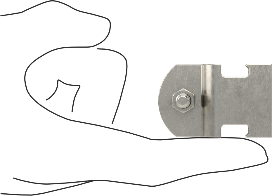 Strut Montajlı Metal Yönlendirme Kelepçesi, 316 Paslanmaz Çelik, 1/2" ID, 1/16" Kalınlık