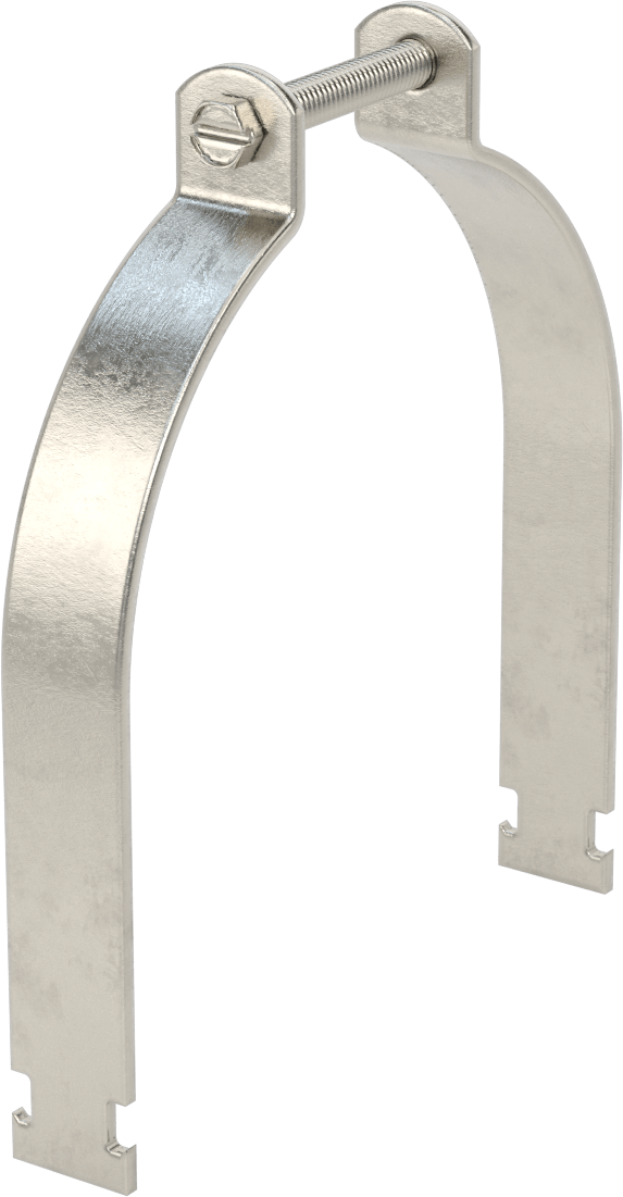 Strut Montajlı Metal Yönlendirme Kelepçesi, 316 Paslanmaz Çelik, 7-5/8" ID, 9/64" Kalınlık