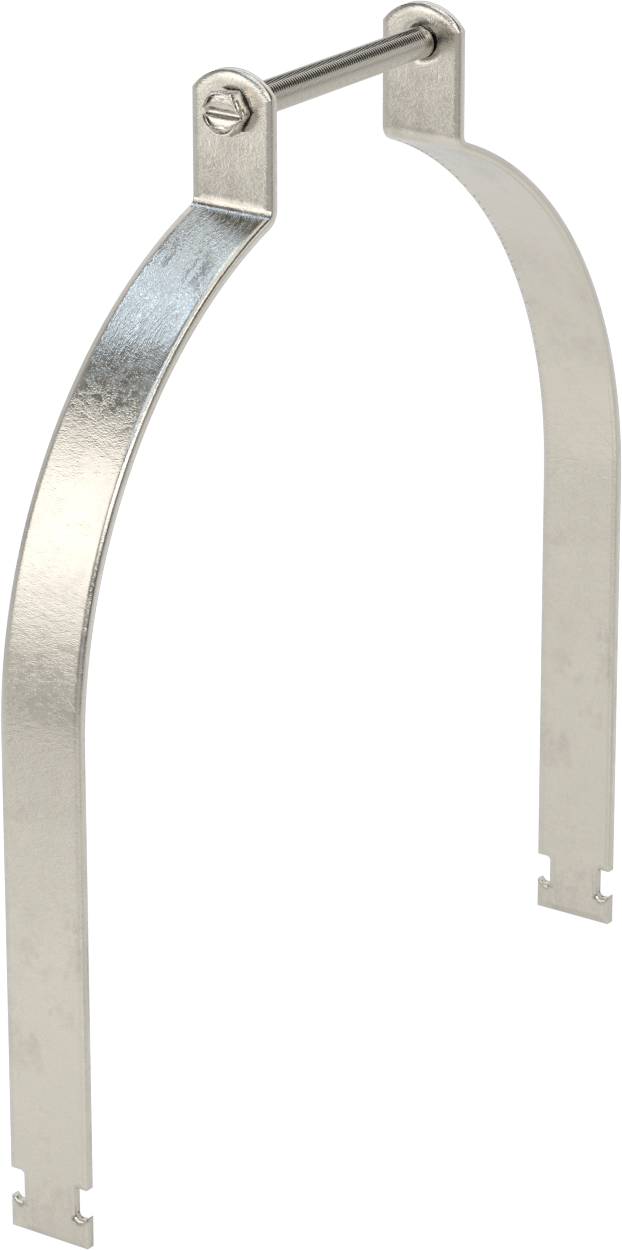 Strut Montajlı Metal Yönlendirme Kelepçesi, 304 Paslanmaz Çelik, 12-3/4" ID, 1/8" Kalınlık