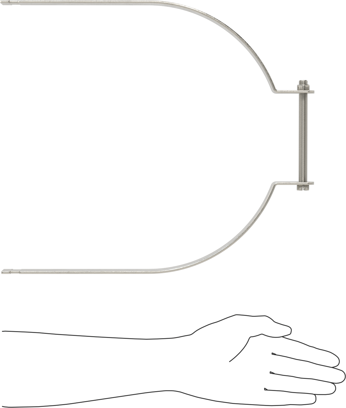 Strut Montajlı Metal Yönlendirme Kelepçesi, 304 Paslanmaz Çelik, 12-3/4" ID, 1/8" Kalınlık