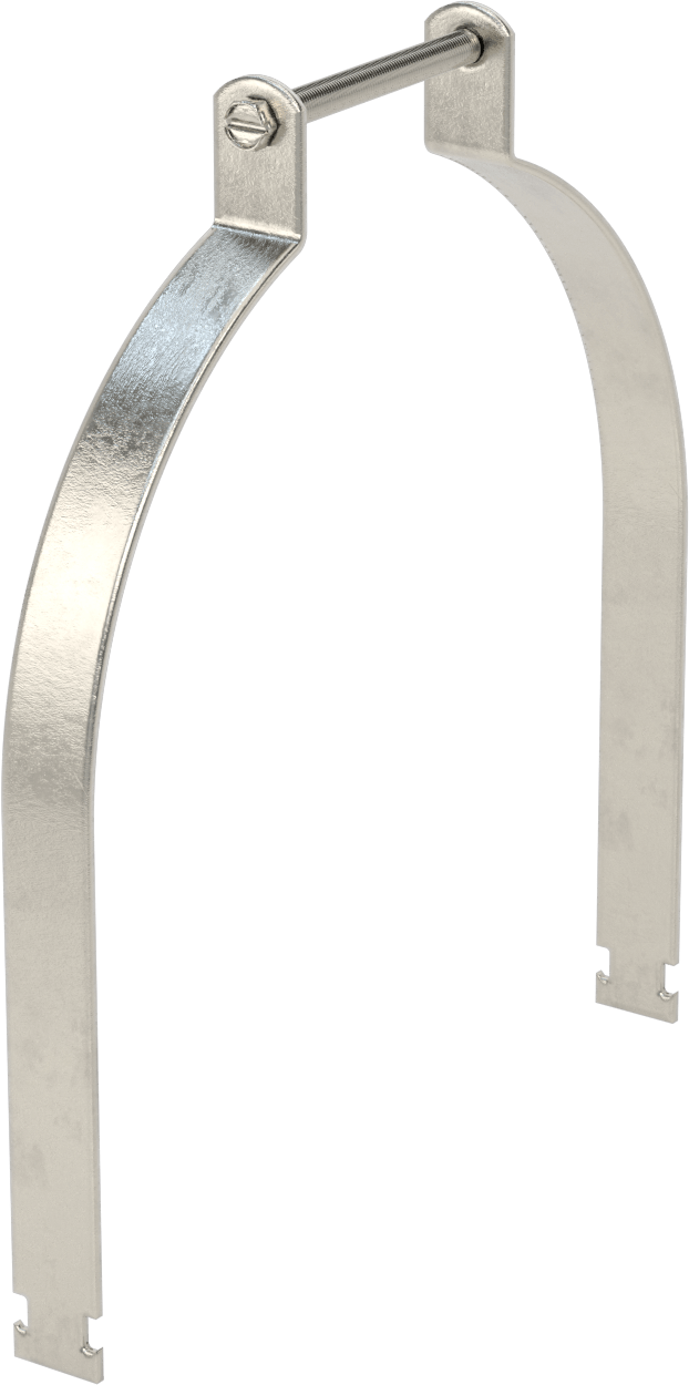 Strut Montajlı Metal Yönlendirme Kelepçesi, 316 Paslanmaz Çelik, 12-3/4" ID, 1/8" Kalınlık
