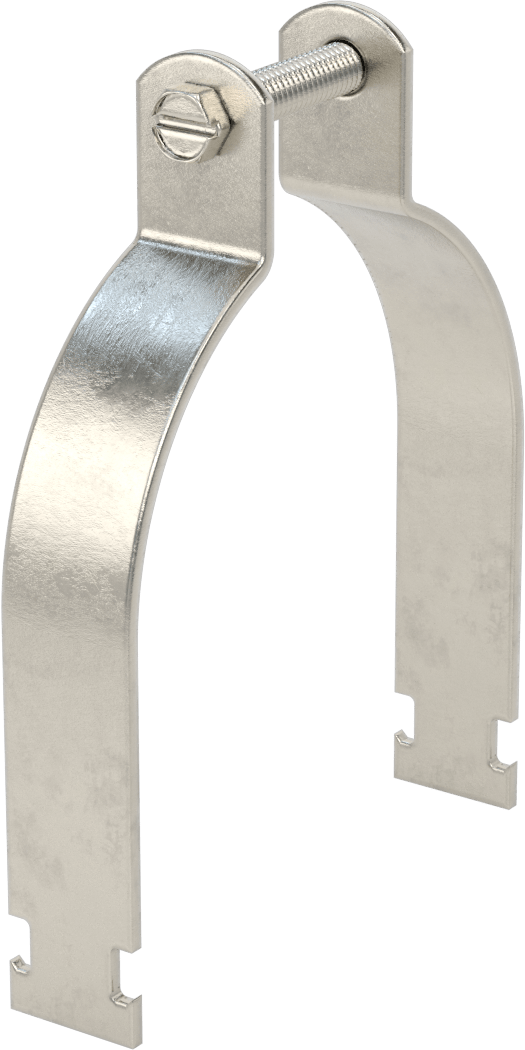 Strut Montajlı Metal Yönlendirme Kelepçesi, 316 Paslanmaz Çelik, 5-9/16" ID, 1/8" Kalınlık