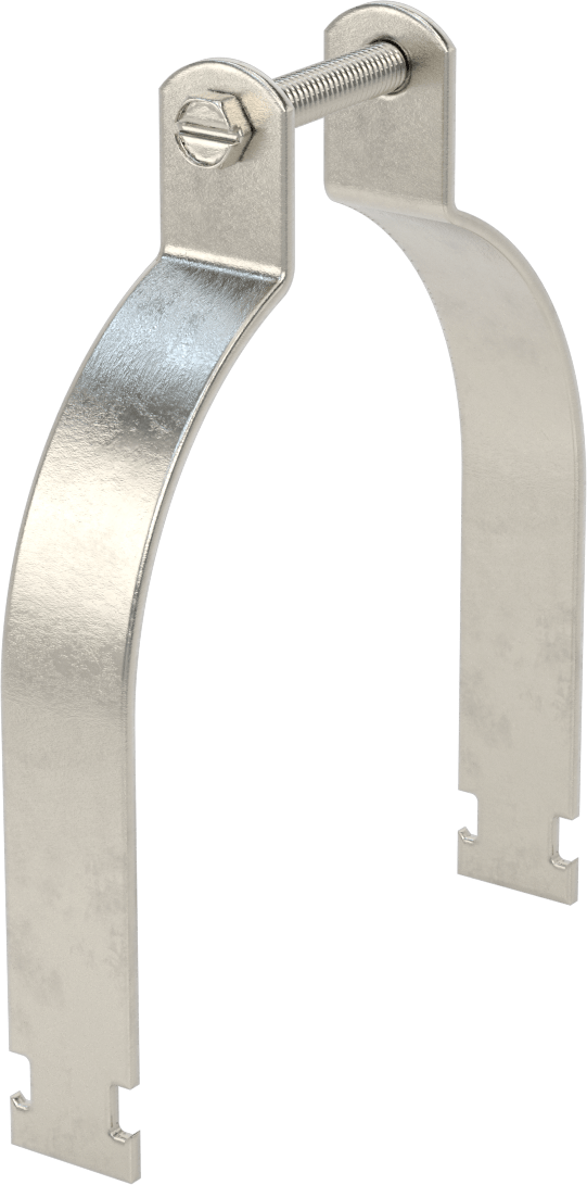 Strut Montajlı Metal Yönlendirme Kelepçesi, 316 Paslanmaz Çelik, 6-5/8" ID, 1/8" Kalınlık