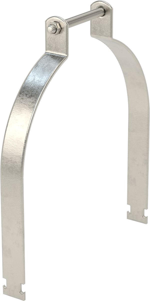 Strut Montajlı Metal Yönlendirme Kelepçesi, 316 Paslanmaz Çelik, 10-3/4" ID, 1/8" Kalınlık