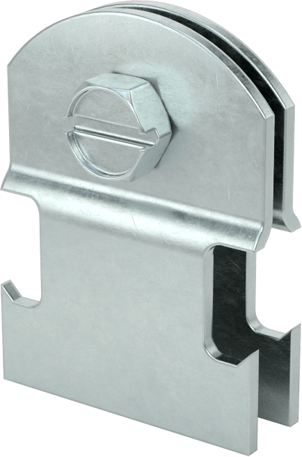 Strut Montajlı Metal Yönlendirme Kelepçesi, Çinko Kaplı Çelik, 1/4" ID, 1/16" Kalınlık