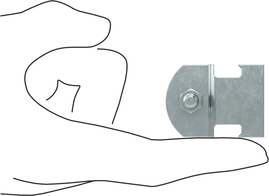 Strut Montajlı Metal Yönlendirme Kelepçesi, Çinko Kaplı Çelik, 1/4" ID, 1/16" Kalınlık
