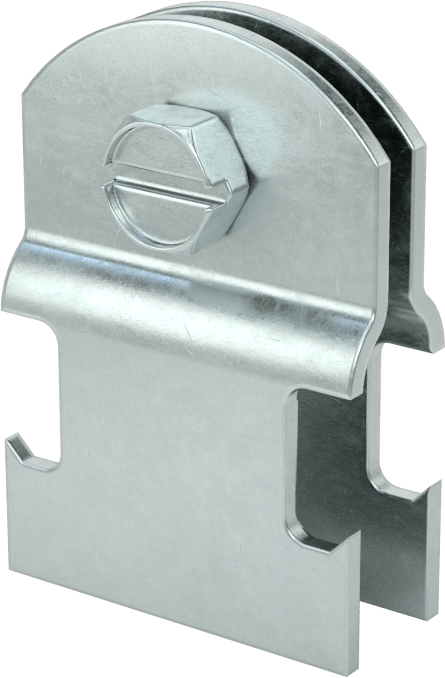Strut Montajlı Metal Yönlendirme Kelepçesi, Çinko Kaplı Çelik, 3/8" ID, 1/16" Kalınlık