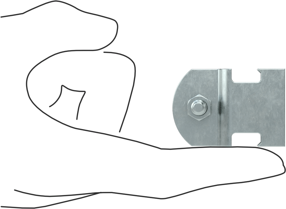 Strut Montajlı Metal Yönlendirme Kelepçesi, Çinko Kaplı Çelik, 3/8" ID, 1/16" Kalınlık