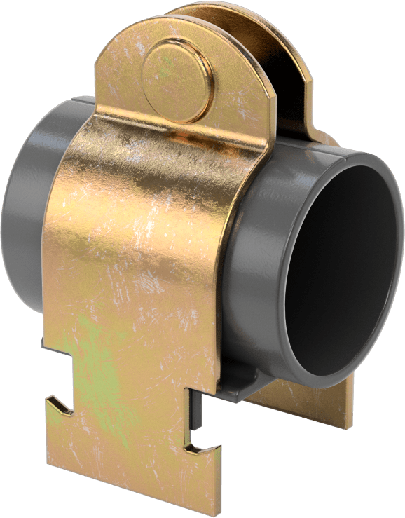 Strut Montajlı Metal Yönlendirme Kelepçesi, Yalıtımlı Boru için, 1/4" ID, 1-3/8" Uzunluk