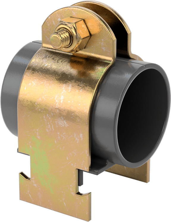 Strut Montajlı Metal Yönlendirme Kelepçesi, Yalıtımlı Boru için, 3/8" ID, 1-1/2" Uzunluk