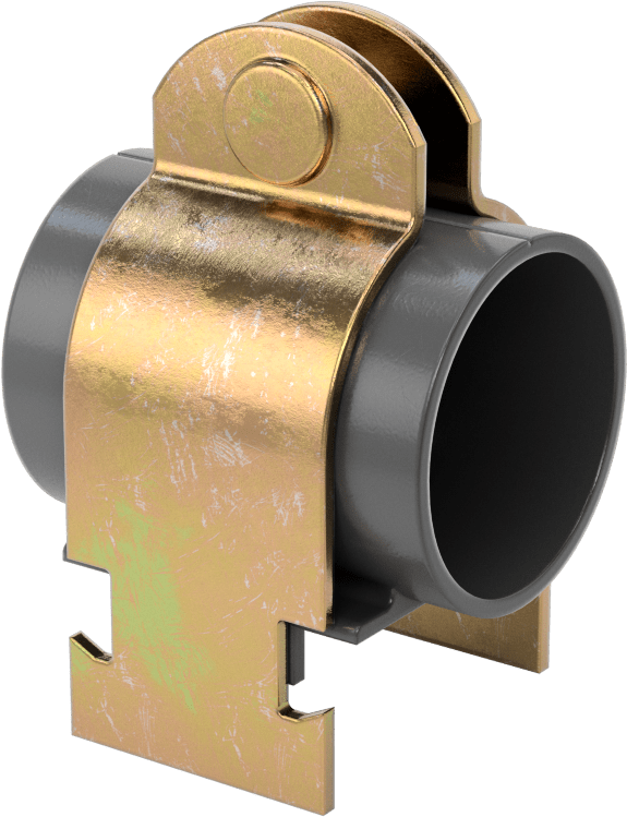 Strut Montajlı Metal Yönlendirme Kelepçesi, Yalıtımlı Boru için, 3/8" ID, 1-1/2" Uzunluk