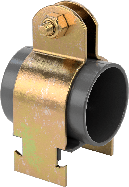 Strut Montajlı Metal Yönlendirme Kelepçesi, Yalıtımlı Boru için, 1/2" ID, 1-5/8 inç Uzunluk