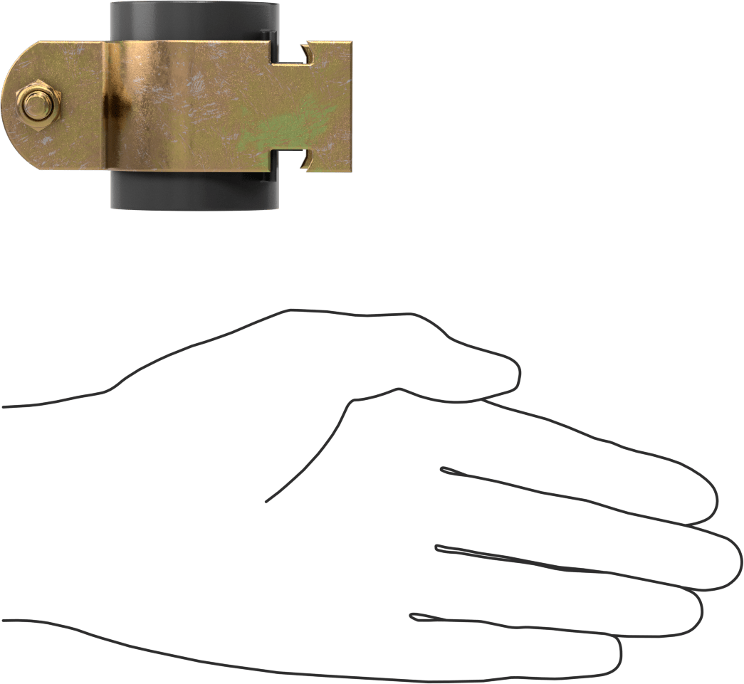Strut Montajlı Metal Yönlendirme Kelepçesi, Yalıtımlı Boru için, 1/2" ID, 1-5/8 inç Uzunluk