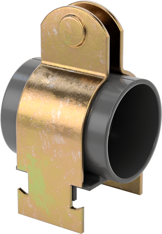 Strut Montajlı Metal Yönlendirme Kelepçesi, Yalıtımlı Boru için, 1/2" ID, 1-5/8 inç Uzunluk