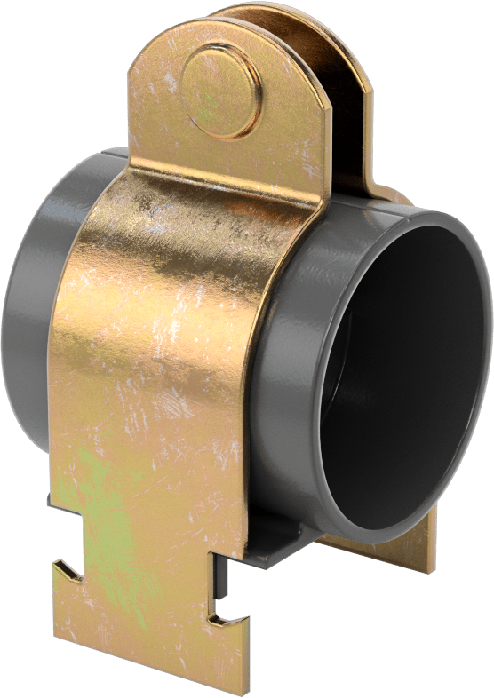 Strut Montajlı Metal Yönlendirme Kelepçesi, Yalıtımlı Boru için, 5/8" ID, 1-3/4" Uzunluk