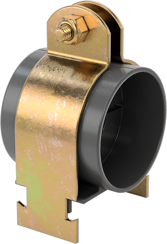 Strut Montajlı Metal Yönlendirme Kelepçesi, Yalıtımlı Boru için, 1" ID, 2-1/8" Uzunluk
