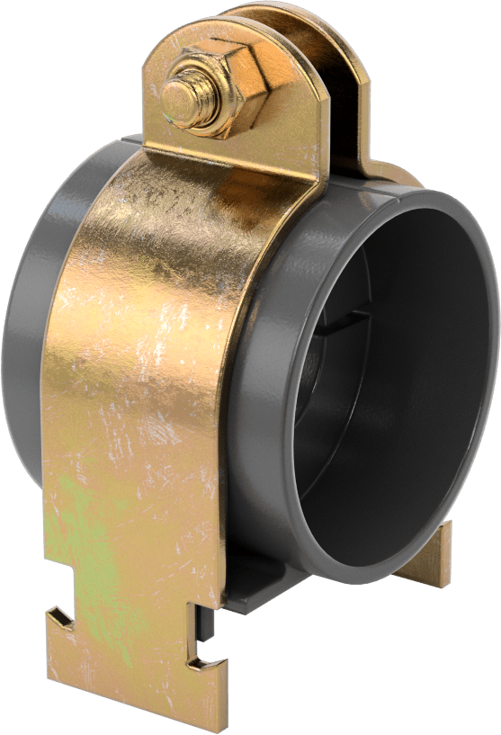 Strut Montajlı Metal Yönlendirme Kelepçesi, Yalıtımlı Boru için, 1-1/8" ID, 2-1/4" Uzunluk