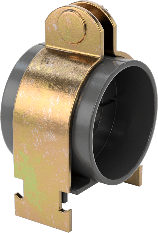 Strut Montajlı Metal Yönlendirme Kelepçesi, Yalıtımlı Boru için, 1-1/8" ID, 2-1/4" Uzunluk