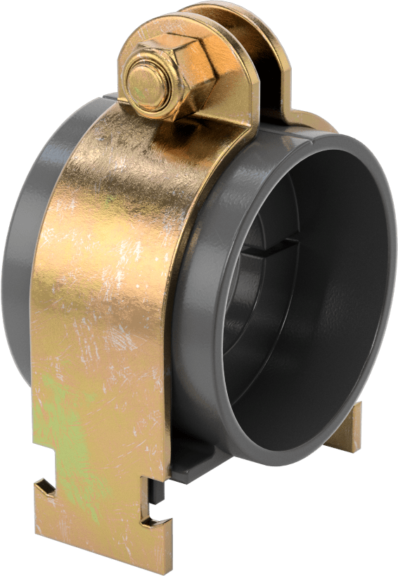Strut Montajlı Metal Yönlendirme Kelepçesi, Yalıtımlı Boru için, 1-3/8" ID, 2-1/2" Uzunluk, 4-1/16" Yükseklik