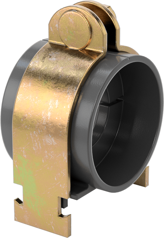 Strut Montajlı Metal Yönlendirme Kelepçesi, Yalıtımlı Boru için, 1-3/8" ID, 2-1/2" Uzunluk, 4-1/16" Yükseklik