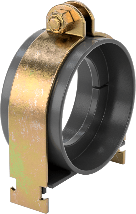 Strut Montajlı Metal Yönlendirme Kelepçesi, Yalıtımlı Boru için, 2-5/8" ID, 3-3/4" Uzunluk