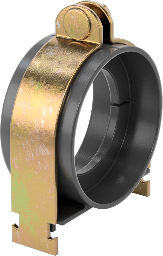 Strut Montajlı Metal Yönlendirme Kelepçesi, Yalıtımlı Boru için, 2-5/8" ID, 3-3/4" Uzunluk