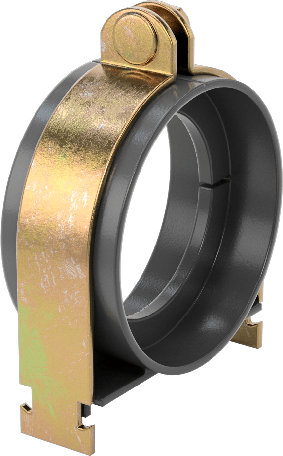 Strut Montajlı Metal Yönlendirme Kelepçesi, Yalıtımlı Boru için, 3-1/8" ID, 4-1/4" Uzunluk
