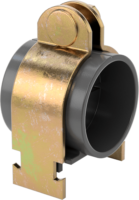 Strut Montajlı Metal Yönlendirme Kelepçesi, Yalıtımlı Boru için, 3/8" ID, 2" Uzunluk
