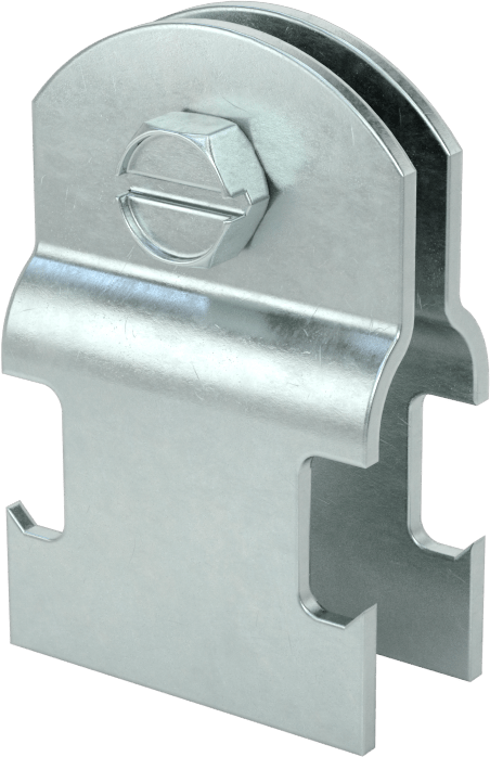 Strut Montajlı Metal Yönlendirme Kelepçesi, Çinko Kaplı Çelik, 1/2" ID, 1/16" Kalınlık