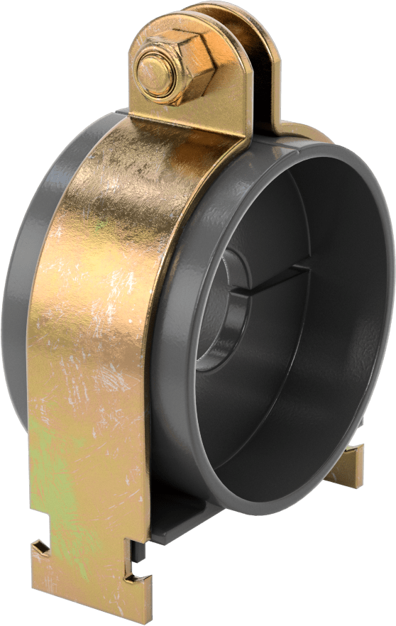 Strut Montajlı Metal Yönlendirme Kelepçesi, Yalıtımlı Boru için, 1-1/8" ID, 3-1/4" Uzunluk